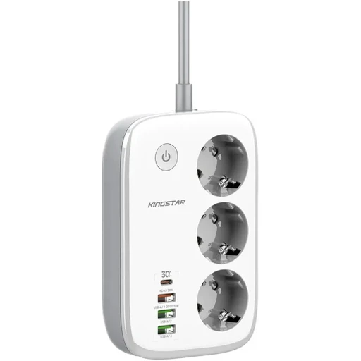 چندراهی برق کینگ استار مدل Kingstar KPS 5170 3AC 2500W - 3P/USB - 1P/C ( 30W ) PD